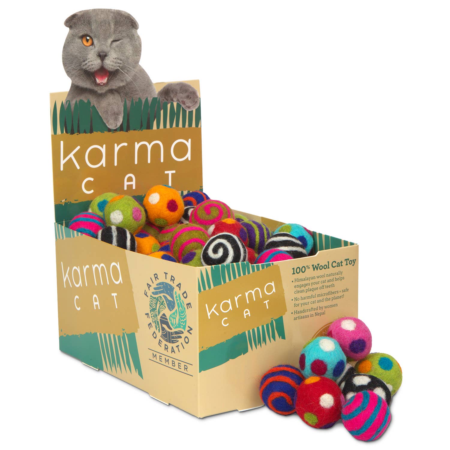 1.5 Ball Wool Pet Toy - 80 Asst. Counter Display